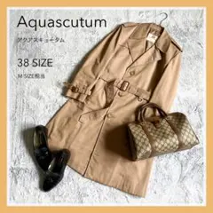 【アクアスキュータム】トレンチコート aqua5 ハウスチェック カナダ製 M