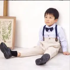 ◆一度着用◆フォーマル 上下セット ブルー サスペンダー付き 110cm