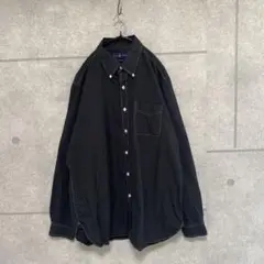 希少後染加工　Ralph Lauren ラルフローレン 長袖　ボタンダウン　黒