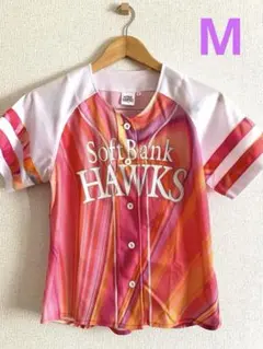SoftBank Hawks ユニフォーム M ピンクとオレンジのストライプ柄