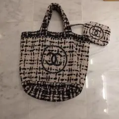 【毎年人気アイテム★】CHANEL ビーチタオル バッグ ビーチ タオル & バッグ - コットン、ブラック — ファッション