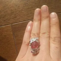 Pt900華やかデザインリング✨大粒✨ずっしり!