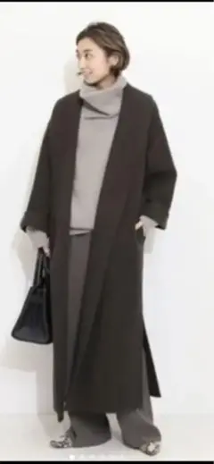【美品】ドゥーズィエムクラス ダブルフェイスガウンコート