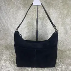 【美品】ローレンラルフローレン アクセサリーポーチ ワンショルダー スエード 黒
