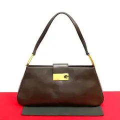 極 美品 ジバンシー G ロゴ金具 カーフレザー ワンショルダー ハンドバッグ