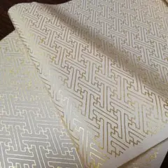 正絹　白地本金小紋箔　飾り衿用生地　ハギレ　紗綾型　100cm