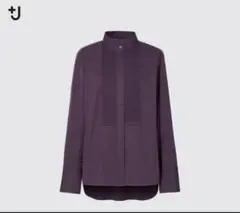 新品　UNIQLO× +J スーピマコットン　タックシャツ　長袖　パープル　L