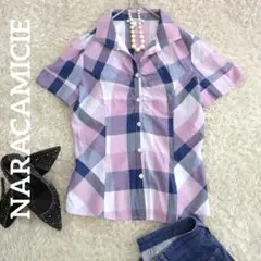 NARACAMICIE　コットンブレンドスキッパーブラウス　小さいサイ