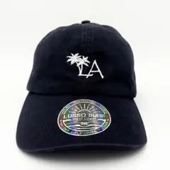 再入荷　LUSSO SURF ヤシの木刺繍ロゴキャップ　ブラック　帽子