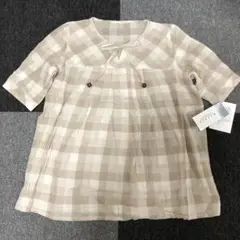 【新品】　kireie トップス　チェック　ベージュ　M