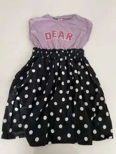 DEAR ノースリーブワンピース 紫色・黒水玉