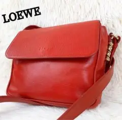 【極美品】ロエベ ショルダーバッグ ツイスト ベラスケス レザー 金具 レッド