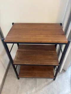 木製ラック 3段 ブラウン