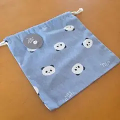 ☆新品・未使用☆巾着袋 パンダ コットン 袋 小物入れ 熊猫