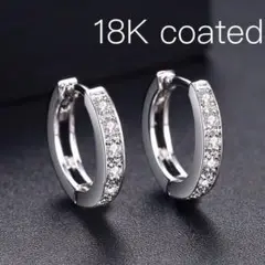 ジルコニアフープピアス 18k コーティング レディース メンズ 男女兼用