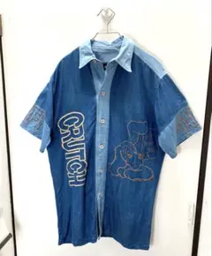 CRUTCH GALFY クラッチ ガルフィー デニム風シャツ レーヨン　青