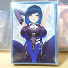ミッドナイトブルー　原神　スリーブ　プレイマット　夜蘭 夜蘭 スリーブ プレイマット セット ミッドナイトブルー 原神