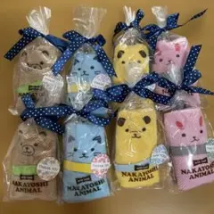 ハンカチギフト　動物キャラクター 8個セット