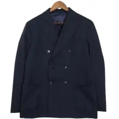 【極美品】134 鎌倉シャツ ダブルジャケット ウールカラミ織 イタリア製 48