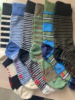 美品 MARNI × UNIQLO マルチストライプソックス6足セット