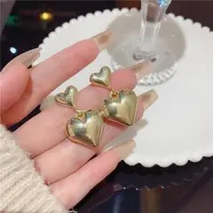 【限定】レディース　ピアス　ハート　アクセサリー　ゴールド　フォーマル　シンプル