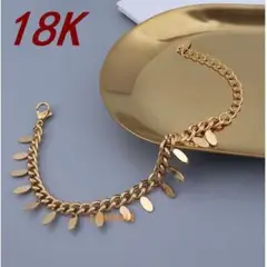 『品質保証』フランス風シンプルブレスレット18 Kゴールド木の葉流蘇ブレス69