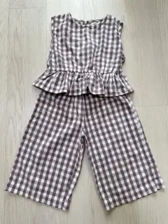 【ペアマノン】ギンガムチェック　セットアップ 110✨️美品✨️