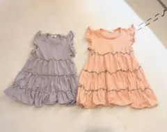 ペアマノン フリルレイヤードワンピース 80 100 まとめ売り