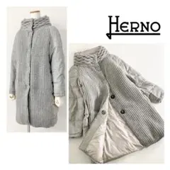 32j21 HERNO ヘルノ カシミヤ100% ニットダウンコート 44
