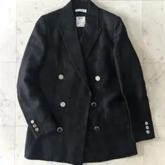 美品//マディソンブルー　W6B リネンブレザー　ダブルブレスト　00 ブラック MADISONBLUE(マディソンブルー)のBLEECKER W6B BLAZER通販
