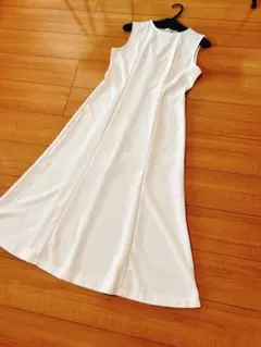 白 ノースリーブ ワンピース サイズL