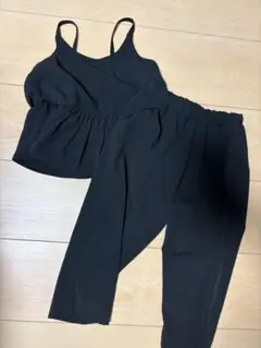 ブラック キッズ服 トップスとパンツセット 100
