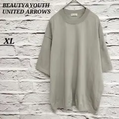 ビューティーアンドユース✩XL クルーネック半袖Tシャツ コットン混 グレー
