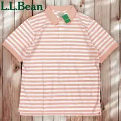 08M133◯L.L.Bean 新品 タグ付 サーモンピンク 半袖ポロシャツ M