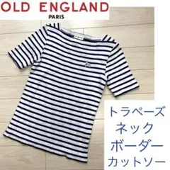 OLD ENGLAND HONORE ボーダー トラペーズネック カットソー