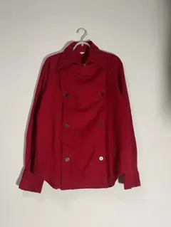 70s ウエスタンシャツ　ウールシャツ　赤ダブルブレスト 長袖シャツ