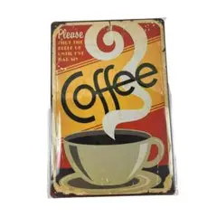 アンティーク風看板 レトロ アメリカ雑貨 喫茶店コーヒー インテリアオレンジ