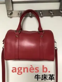 極美品 アニエス ベー 牛革 2way ショルダー ハンドバッグ 赤