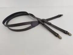 ダークブラウン　サスペンダー　合皮製