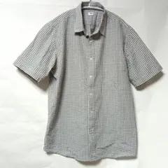 UNIQLO チェック柄 半袖シャツ ギンガムチェック シアサッカー XL