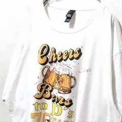 ディストリクト チアーズ&ビアーズJD'S ロゴ Tシャツホワイト白XL古着