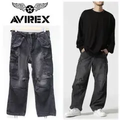 《アヴィレックス》新品 M-65 ルーズフィットデニムカーゴパンツ M(W80)