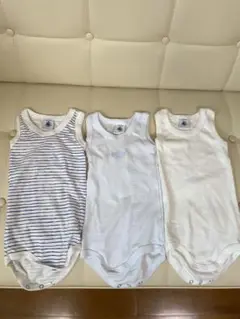 【水通しのみ未使用】PETIT BATEAU タンクトップボディ3枚セット 6m