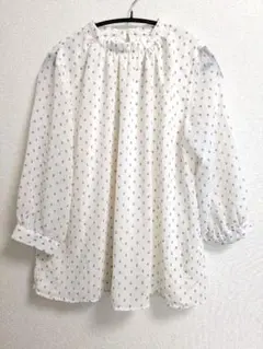 週末セール　ドレスキップ　七分袖シフォンブラウスМ