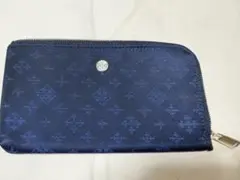 【廃盤】ラシット　ネイビー エンボス加工 L字長財布
