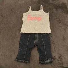 タンクトップ90とデニムパンツ80 セット