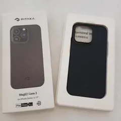 ◎未使用◎iPhone14pro ケース　黒/グレーツイル柄　MagSafe対応