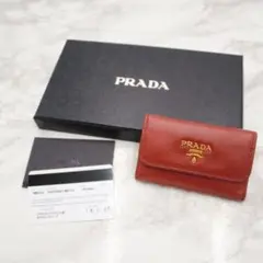 【未使用級✨超稀少カラー/入手困難】PRADA プラダ 6連キーケース ロゴ