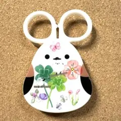 5983☆ シマエナガ　ミニハサミ　マグネット付　レジン　ハンドメイド