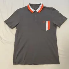 AIX グレー ポロシャツ オレンジ襟